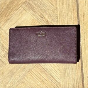 ❤️Kate Spade New York Cameron Street Burgundy Maroon Purple Bifold Wallet
